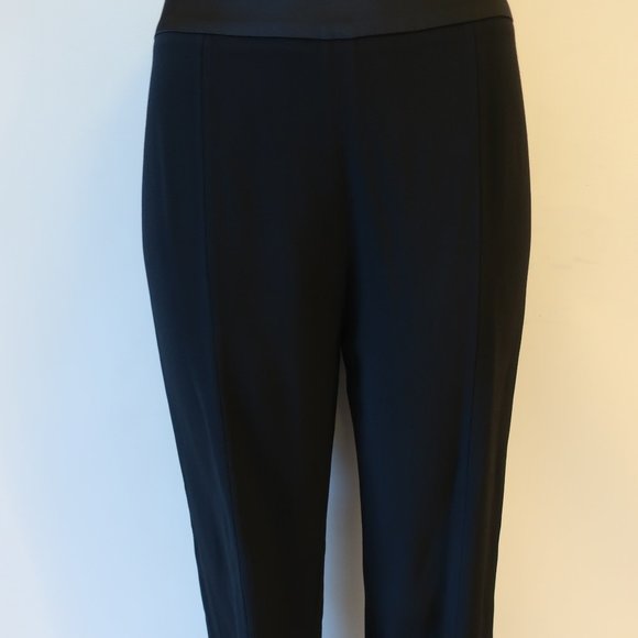 Womens Jonathan Simkhai Black High Waist Flat Front Flared Slit Crepe Pants 8 * - Picture 4 of 15
